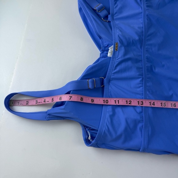 Anne Cole Tankini Swim Top Womens 22W Periwinkle Blue Ruched Underwire Plus Size - Picture 9 of 11